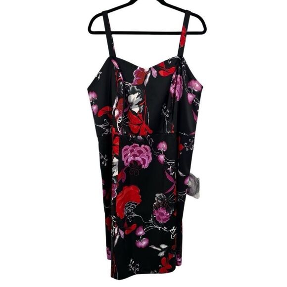 Lane Bryant Sleeveless Floral Dress Black/Red/Pink Size 20 NWT - Picture 1 of 11